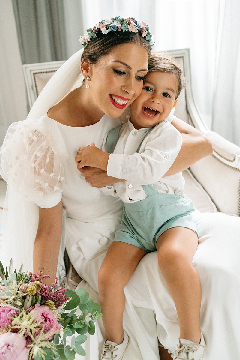 Mamas e hijos en su boda